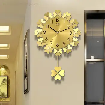 שעון קיר אור יוקרה מודרנית פשוטה הסלון בבית אופנה שעון יצירתי סיבוב אוטומטי תזמון אומנות דקורטיבית השעון