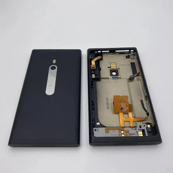 איכות גבוהה עבור Nokia Lumia 800 דלת הסוללה הכיסוי האחורי דיור החלפת הסוללה הכיסוי האחורי עם כפתורים +עם לוגו